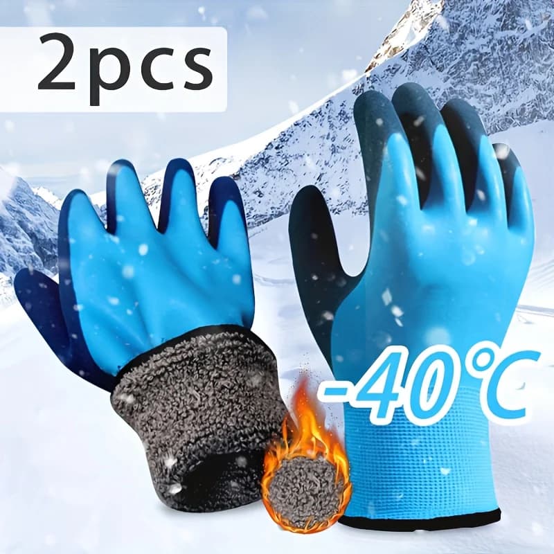 Thickened Warm Winter Gloves for Men and Women - Low Temperature Protection, Non-Slip Grip, Magic Tape Closure