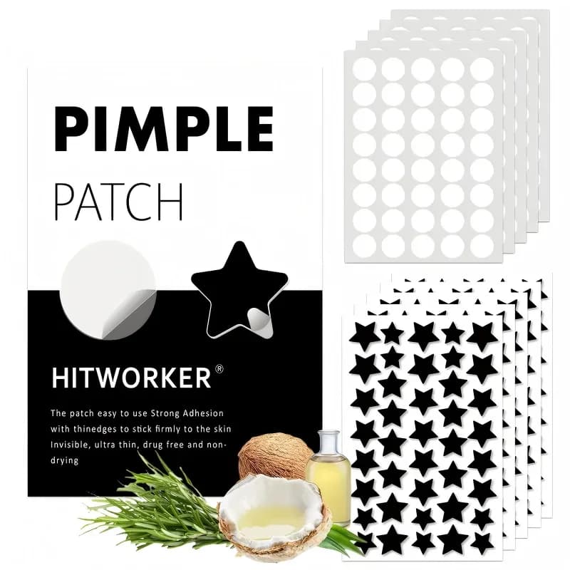 400/800pcs Hydrogel Acne Patch, Black Star and Round Cover Acne Patch, a skin care gift for men and women on Valentine's Day