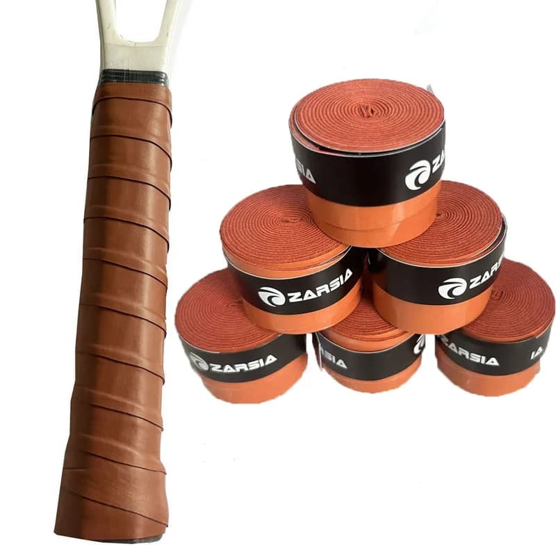 6Pcs Retro Brown Non-slip Overgrips Tennis Grip Tape Sweatband Over Grip Badminton Grips Wrap For Racket Handle Tennis Accessory