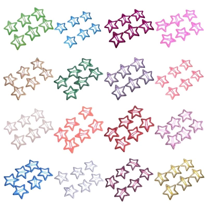 5/10pcs Y2K BB Glitter Star Hairclips Girls Colorful Kawaii Barrettes Kids Metal Snap Clip Headwear Hair Jewelry Accessories