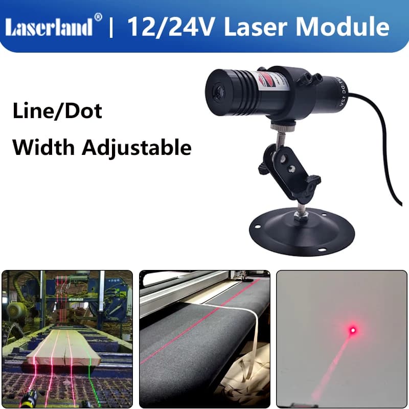 24V Red Line Laser Module Woodworking Stone Sawmill Machine Tunnel Alignment Positioning Dot Locator