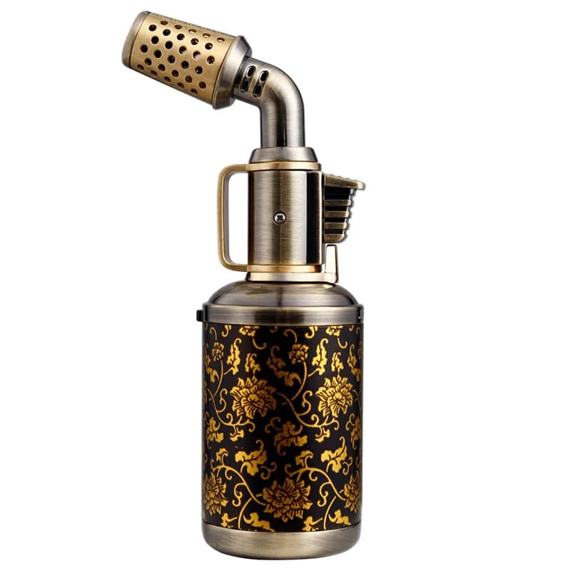 JOBON Creative Shape Cigar Lighter Blow Torch Windproof Locking Blue Flame Rotor Design  UV Transfer Printing Craft Gifts