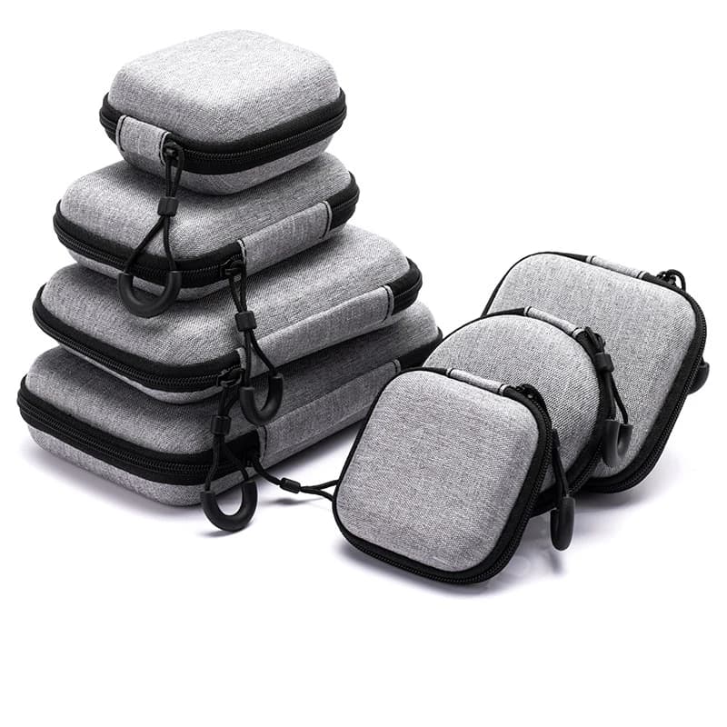 Portable Shockproof Headphone Case Earphone Bag Headset Storage Bag Hard Shell Earphone Accessories Memory Card USB Cable