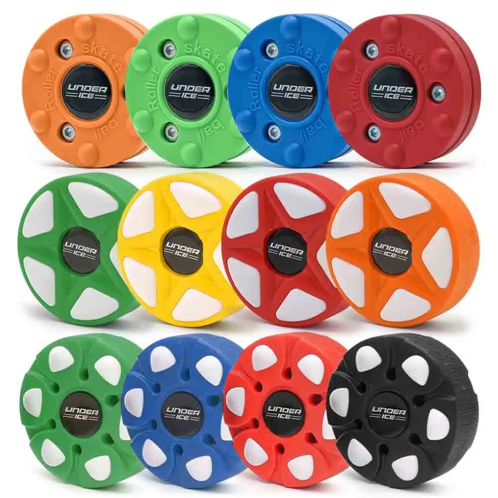 UICE Ice Hockey Street Hockey Puck Green Biscuit Ice Hockey Puck Plastic Training Puck Reusable Ice Training Practicing