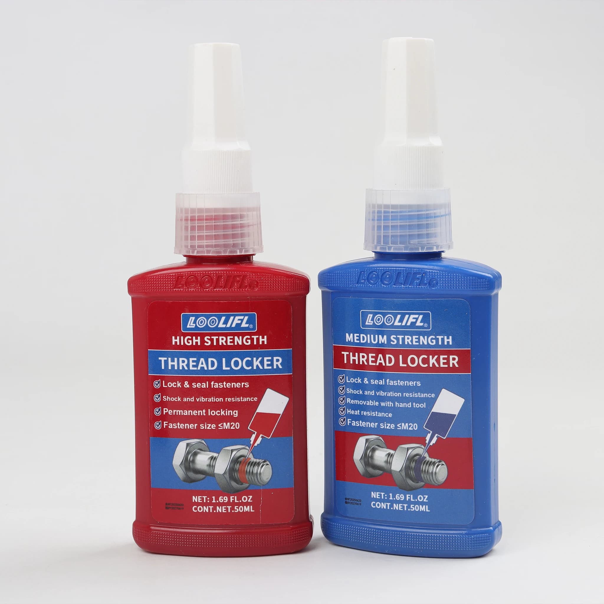Loolifl243-271 Thread Locking Adhesive, Screw and Nut Sealant, Anti-Loosening, Anti-Vibration, Anti-Rust, Anaerobic Type 10G-50G, Removable and