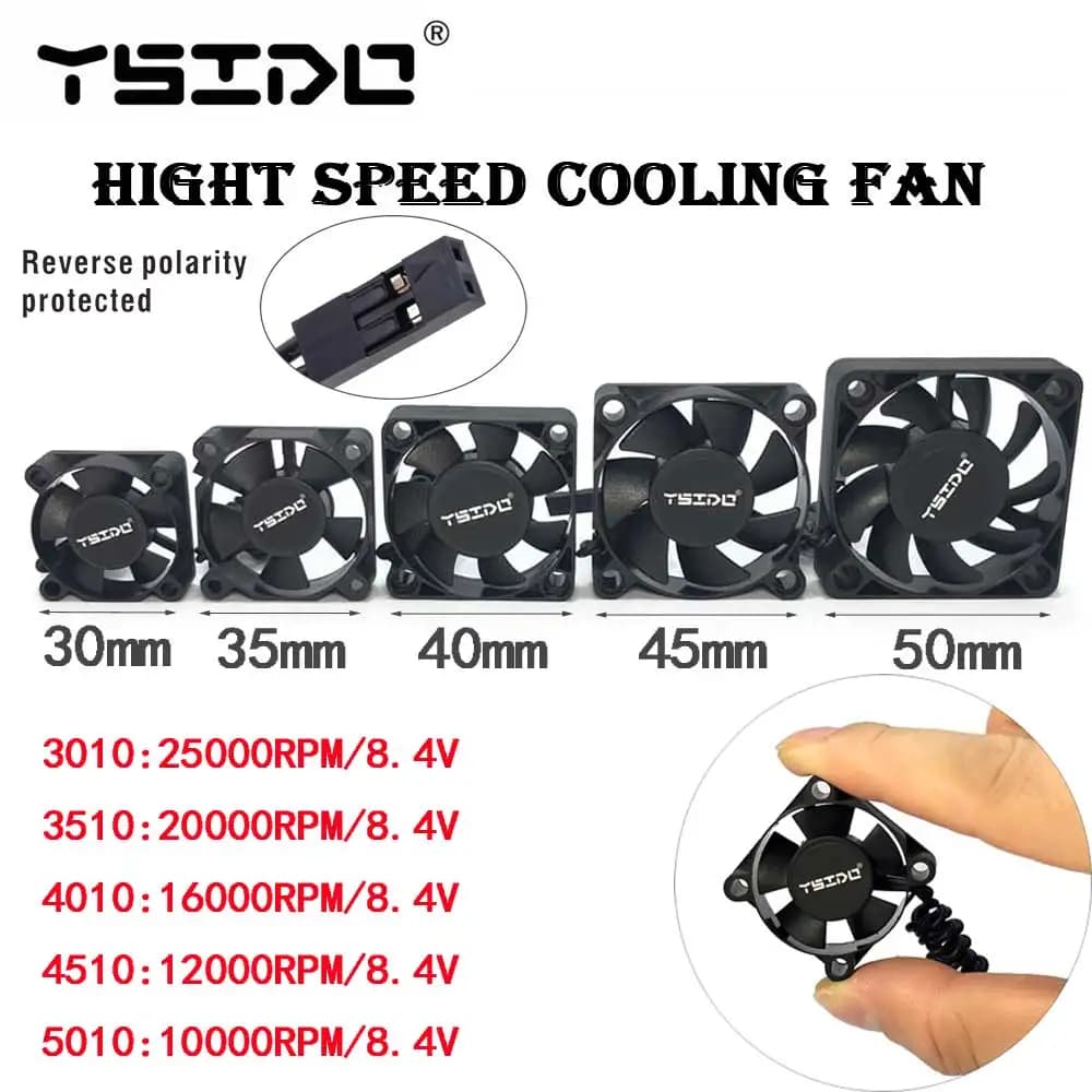 YSIDO 16000RPM Hight Speed 4010 3510 3010 Cooling Fan Heat Dissipation for Hobbywing Traxxas ARRMA 4268 4274 1/10 1/8 1/7 RC Car