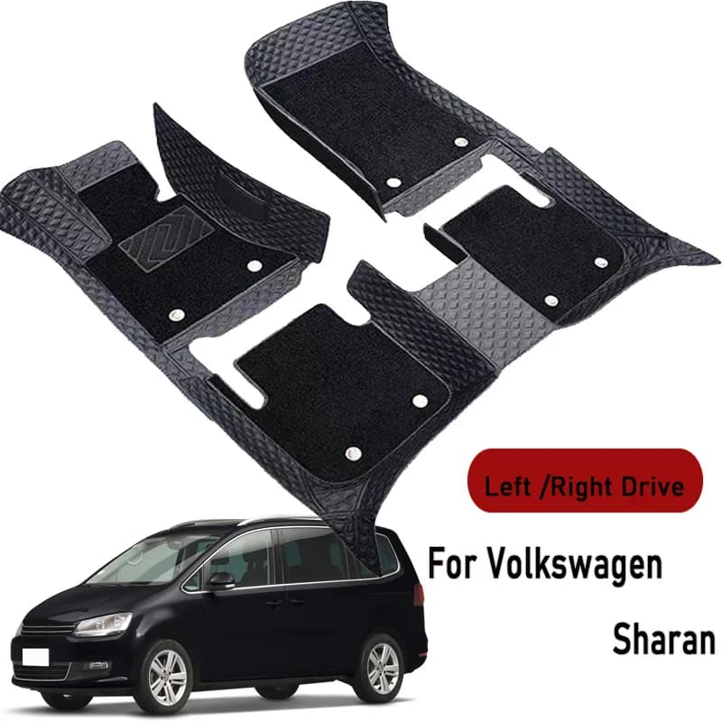 Car Floor Mats for Volkswagen Sharan 2012 2013 2014 2015-2019 Customauto Foot Pads Automobile Carpet Cover Interior Accessories