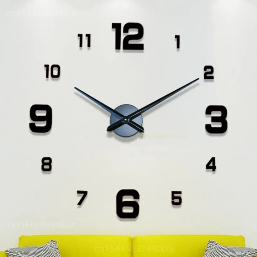 3D Wall Clock Luminous Frameless Wall Clocks DIY Digital Clock Wall Stickers Silent Clock for Home Living Room Office Wall Decor