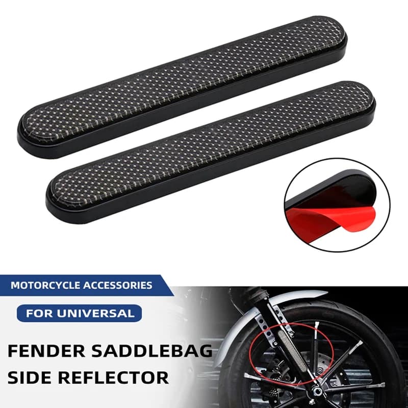 Motorcycle Smoke Rear Fender Side Reflector Sticker Saddlebag Latch Decal Safety Warning Cover Universal For Harley Sportster
