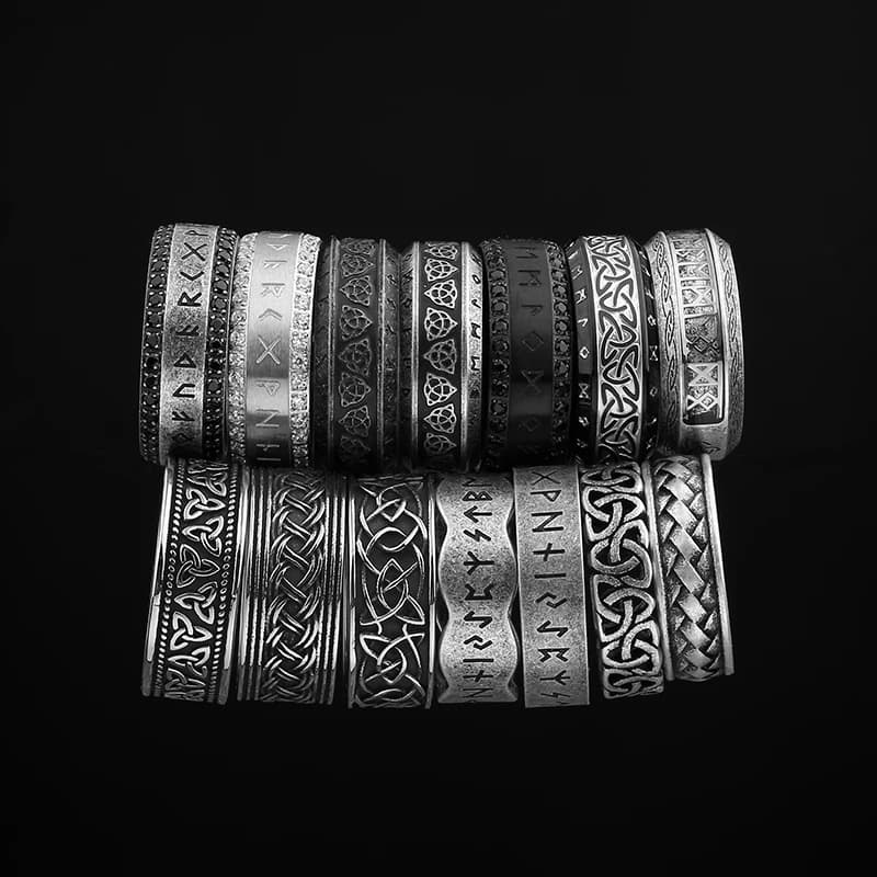 Retro Viking Githic Style Stainless Steel Celtics Knot Ring Men Nordic Trinity Wedding Rings Womens Band  Jewelry Boyfriend Gift