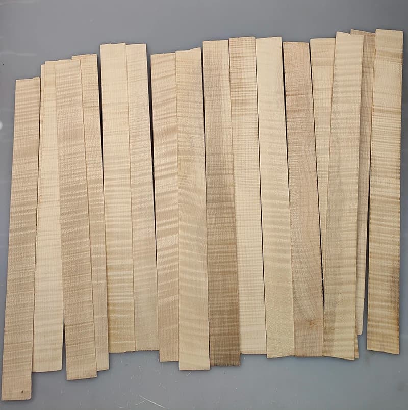 6pcs Maple wood Flame Violin Rib Side Blanks Sheets Violin making wood 400mm