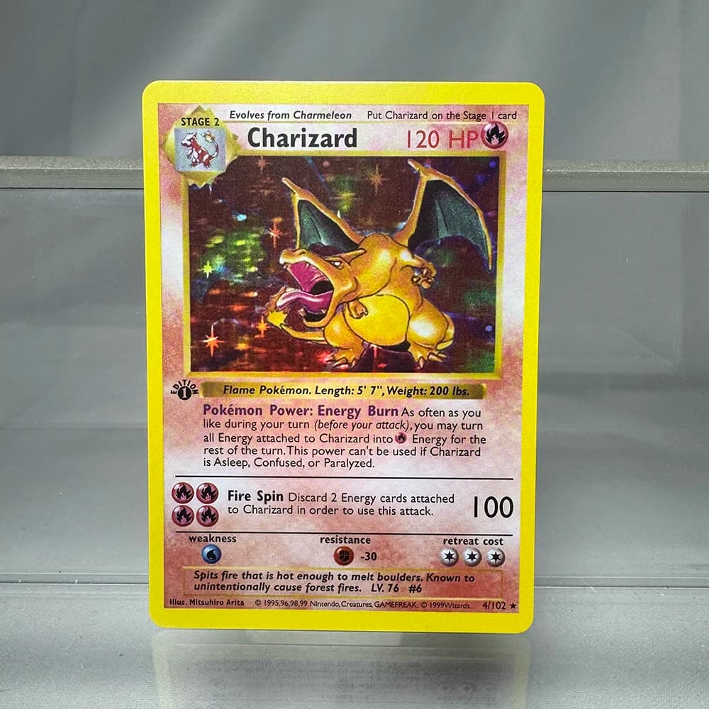 PKM Cards 1st Edition Charizard Blastoise Dragonite 1996 Base Set Single Foil Cards Game Collection Cards PTCG Proxy Cards