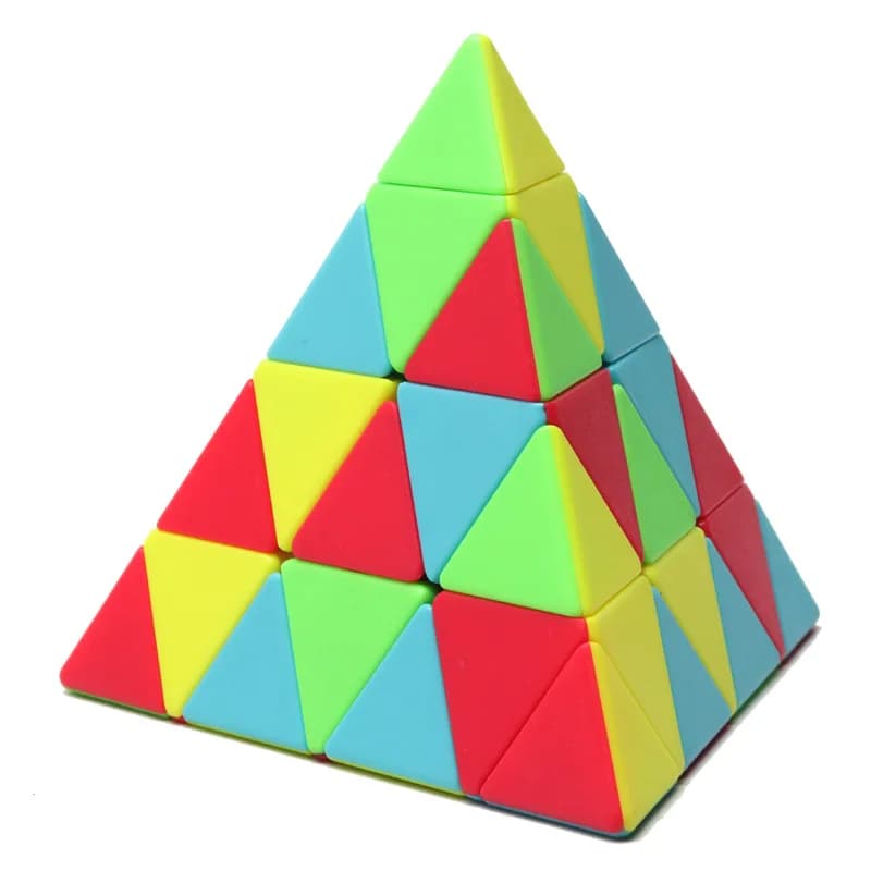 Pyramid Speed Cube 4x4x4 Stickerless Triangle Brain Teaser Puzzle for Kids Boys Girls Educational Toys Best Gifts Cubo Mágico