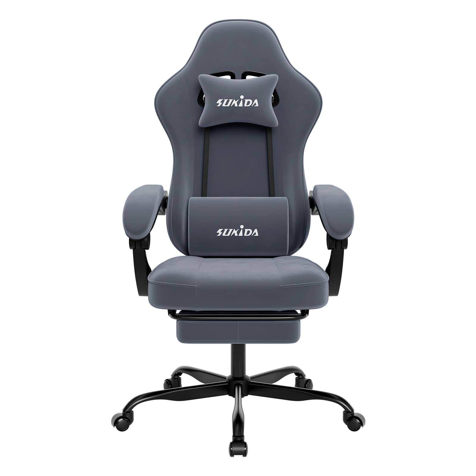 SUKIDA Gaming Chair with Footrest, Racing Chair Design PC Chair, Ergonomic Office Chair Adjustable with Lumbar Support