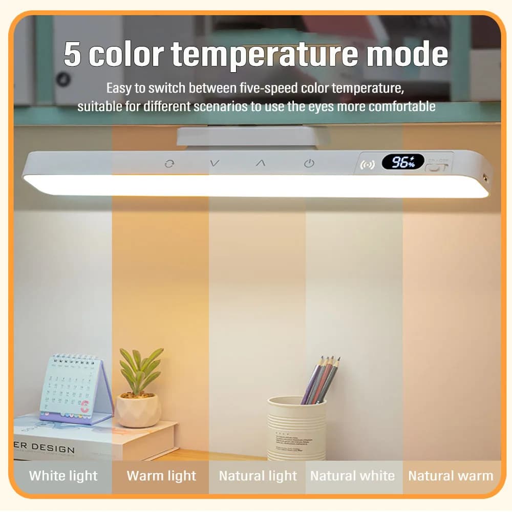 Smart Touch Table Lamp Magnetic Desk Lamp Bulit-in 2000mAh Battery for Reading Cabinet Mirror Bedside Rechargeable Night Lights