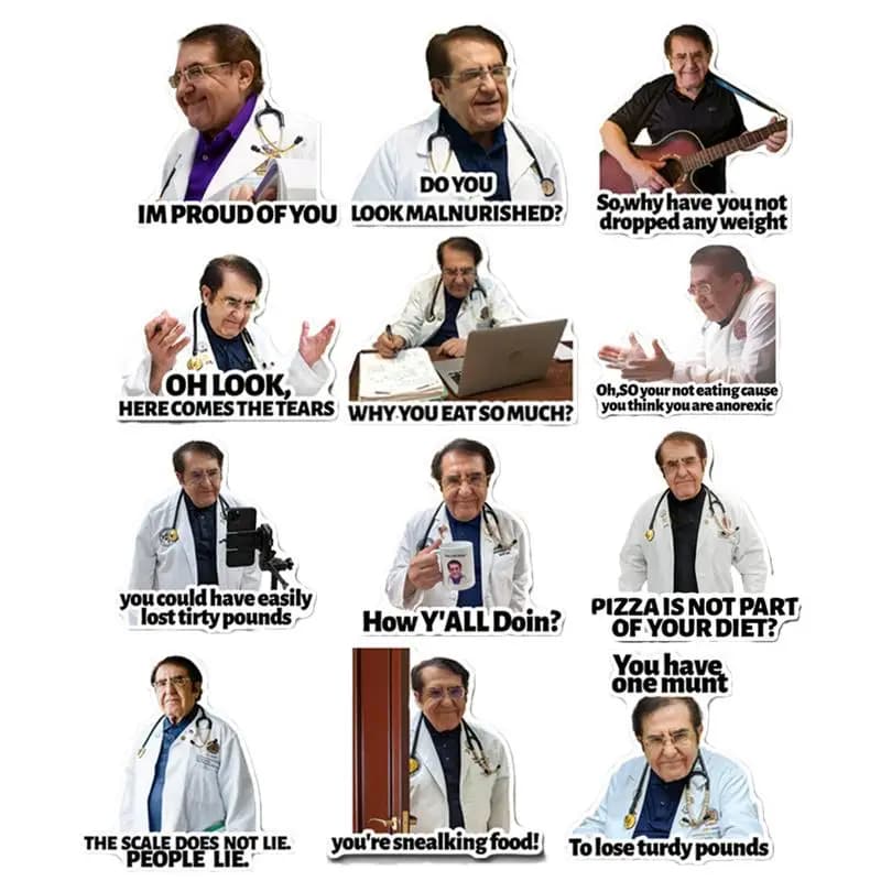 12Pcs Dr Now Magnets Funny Dr. Nowzaradan Fridge Magnet Kitchen Strong Fridge Magnets Cute Magnetic Accessories for Refrigerator