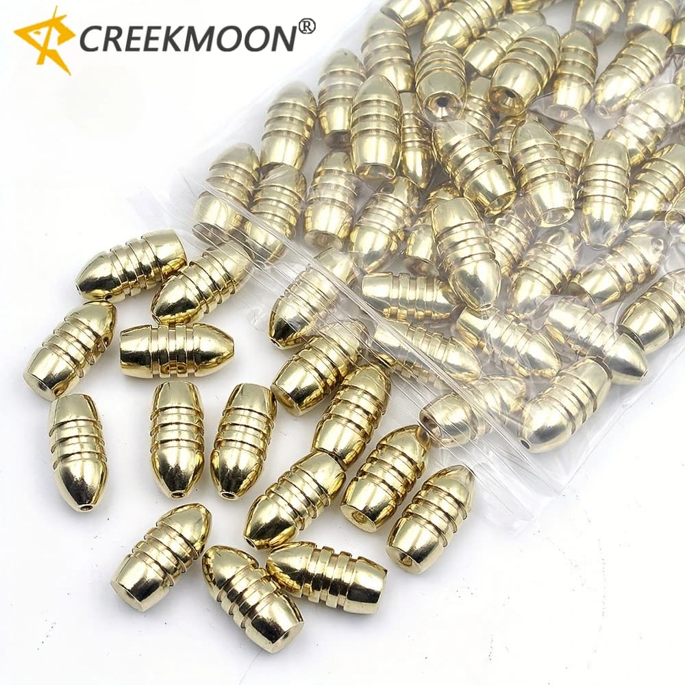 Wholesale 50pcs Golden Copper Sinker Carp Fishing Back Jig Head Fishing Weights Sinkers Moulds for Hook Line Kit Accessories