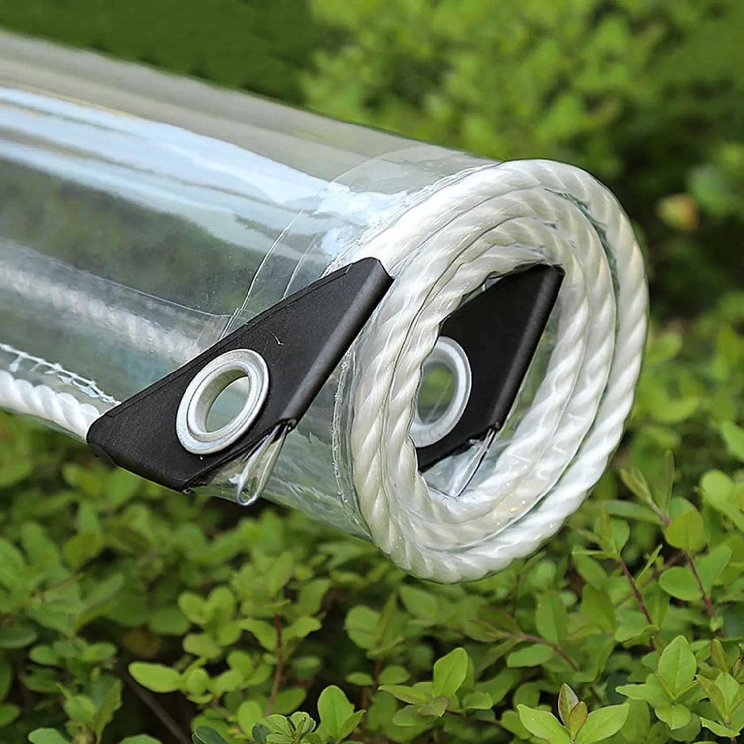 Waterproof Transparent PVC Tarpaulin with Eyelets Weatherproof Durable Canopies Foldable 0.3mm Rain Cover for Garden Furniture