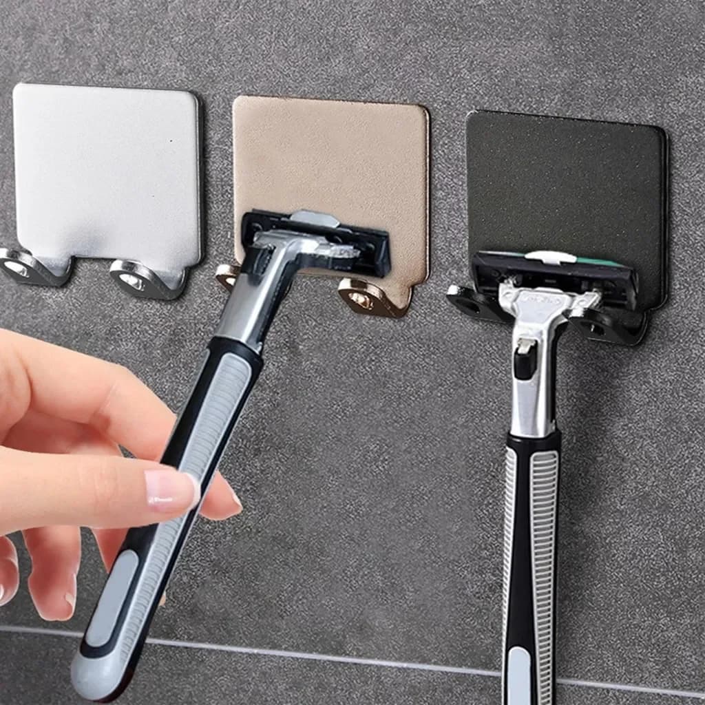 Bathroom Stainless Steel Razor Holder Storage Hook Wall Men Shaving Shaver Shelf Punch Free Razor Rack Accessories Organization