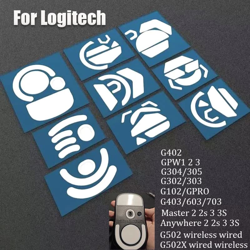 1Set White Mouse Feet Sticker For Logitech G302 G303 G304 G305 G402 G405 GPRO G502 G502X G903 GPW Mouse Skates Feet Pads