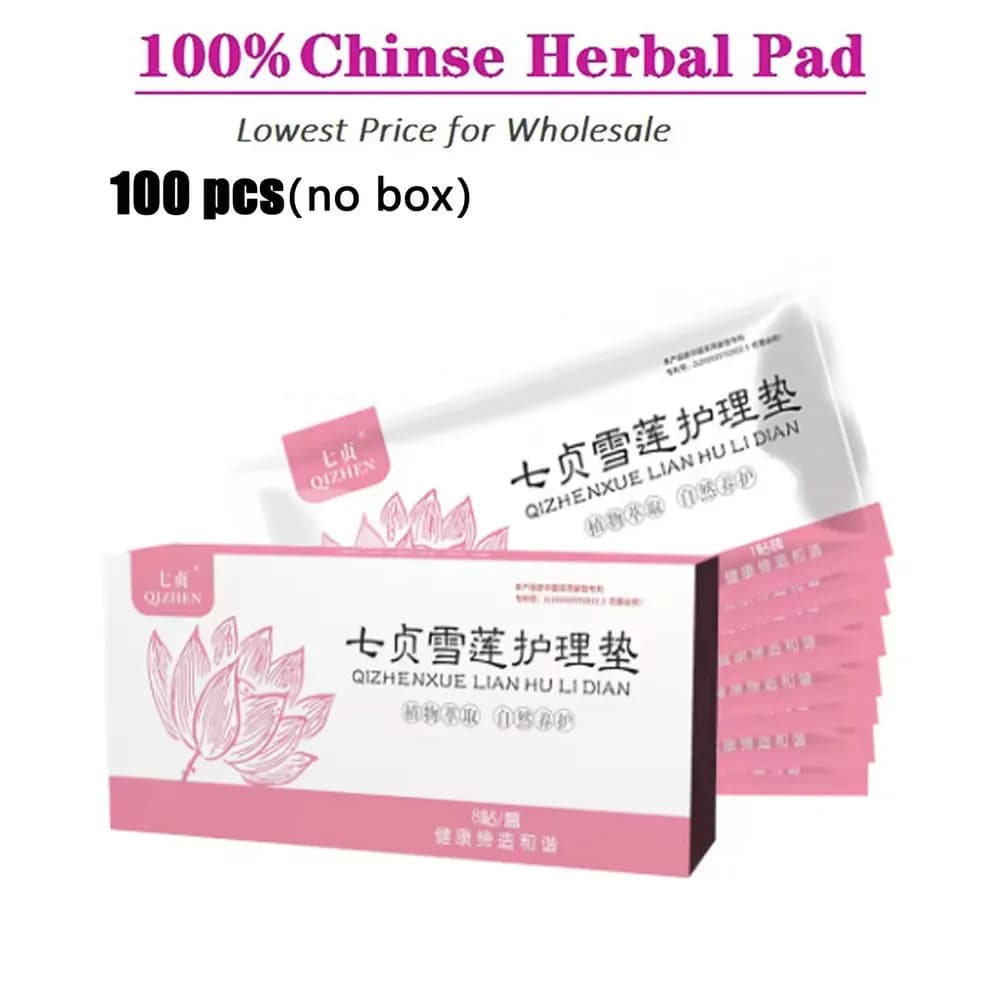 100PC  Chinese Herbal Gynecological Pads Medicine Tampons Vaginal Infection Silver-ion Gynecol Cure Care Medicated Sanitary Pads