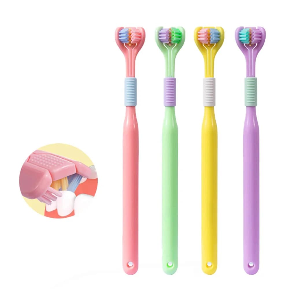 Three Sided Toothbrush Soft Bristle Tooth Brush Ultra Fine Soft Toothbrush Oral Care Safety Teeth Brush Oral Health Cleaner