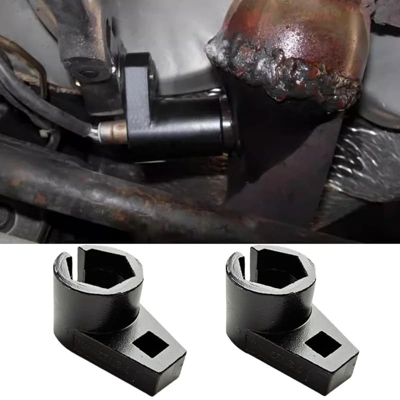 3/8" 22mm Offset Oxygen Sensor Socket Wrench, O2 Sensor Removal Tool Kit Set, Engine Adapter Wrench for Lambda Sensor