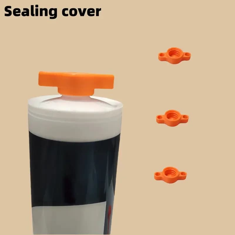 3PCS Orange Glass Glue Caps - Durable Plastic Sealing Caps for Standard Glue Bottles, Portable Decoration Tools