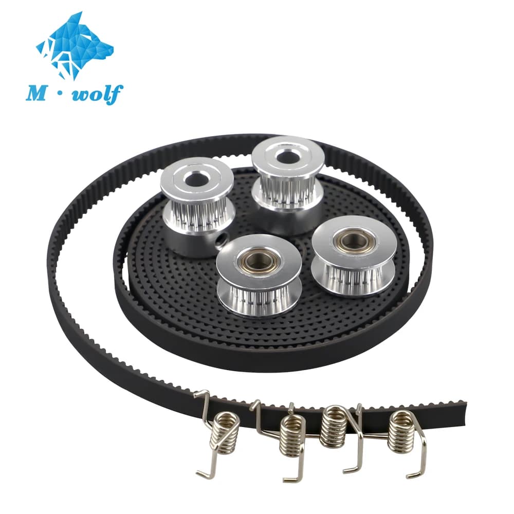 3D Printer Parts GT2 Pulley 20 Teeth Bore 5mm GT2 6mm Timing Belt & 2X Idler 4X Tensioner for 3D Printer Kit