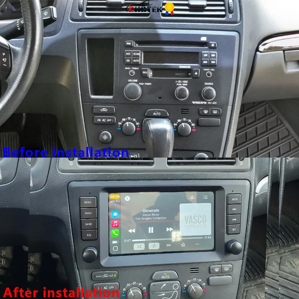 CHSTEK Car Radio 8" For Volvo XC90 S60 XC70 S40 V40 V70 2000-2004 Multimedia Carplay Bluetooth WIFI 4G GPS OEM Stereo Android 13