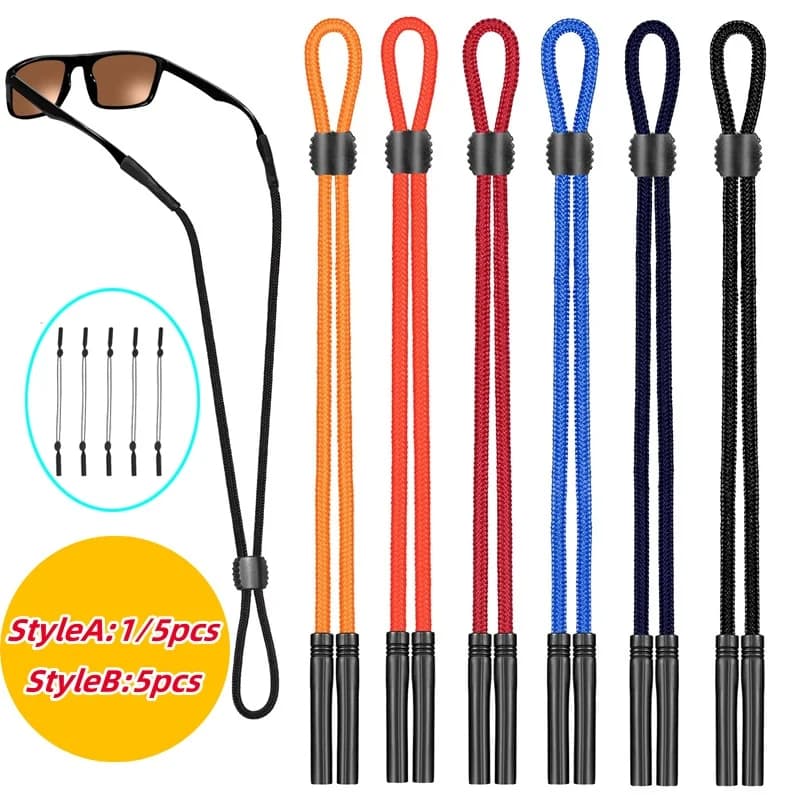 1/5pcs Sports Eyeglass Strap Sunglass Holder Men Women Eyewear Retainer with Adjustable Buckles Reading Glasses Chain