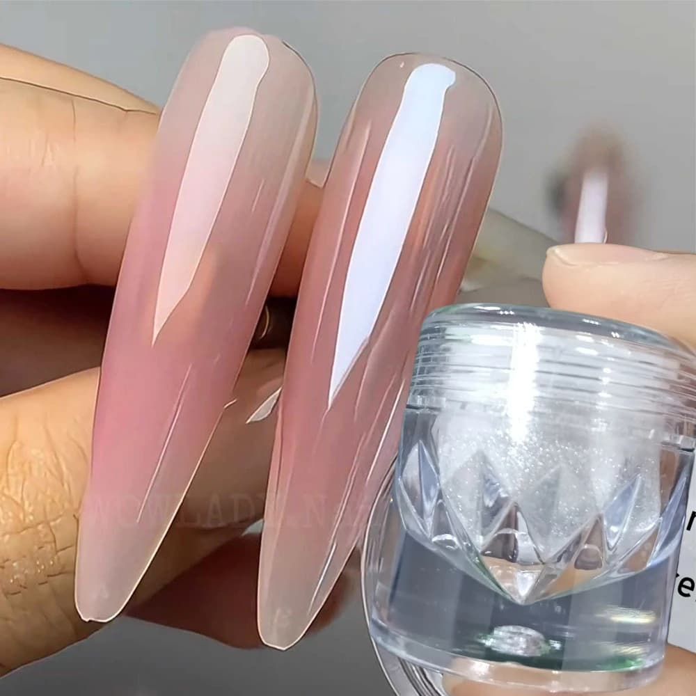 1 Jars Mirror Bright Plating Aurora Chrome Powder for Nails Moonlight Pearl White Rubbing Powder Manicure Chrome Flash Dust 0.5g