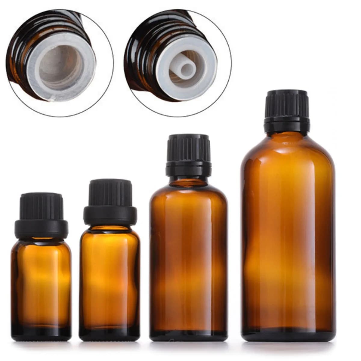 5/10/15/30/50/100ml Amber Thick Glass Roll On Essential Oil Empty Perfume Bottle Roller With Stainless Steel Ball Refillable