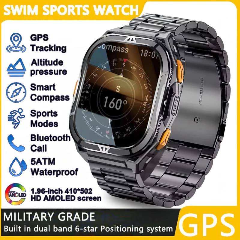 New For XIAOMI Sport Wristband Built-in GPS&Compass BT Call Smartwatch Altimeter Health Monitoring 3ATM Waterproof Swim Watches