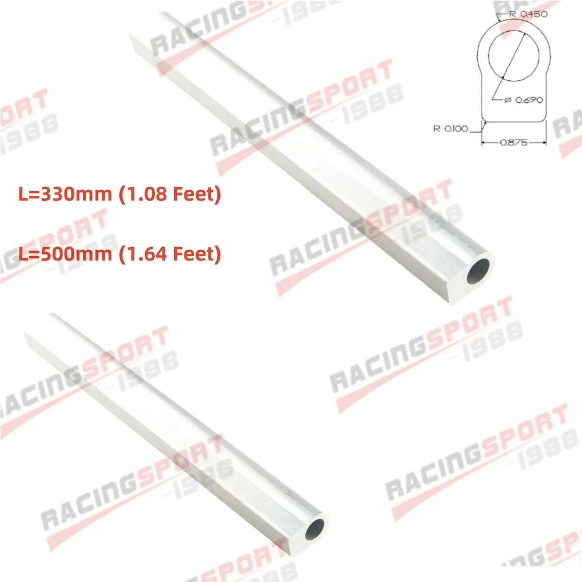 Universal Aluminum AN8 8AN Fuel Rail Raw Extrusion Dash 8 Length: 330mm (1.08 Feet)/ 500mm (1.64 Feet)