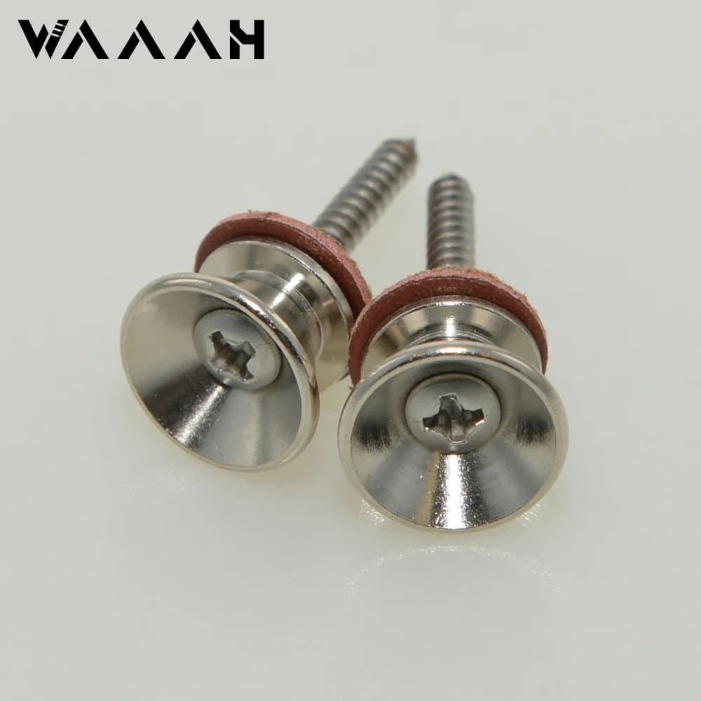 2Pcs/Set Metal Guitar Strap Button Strap Fixing Pin with Fixing Screw Guitar Strap Lock Knob