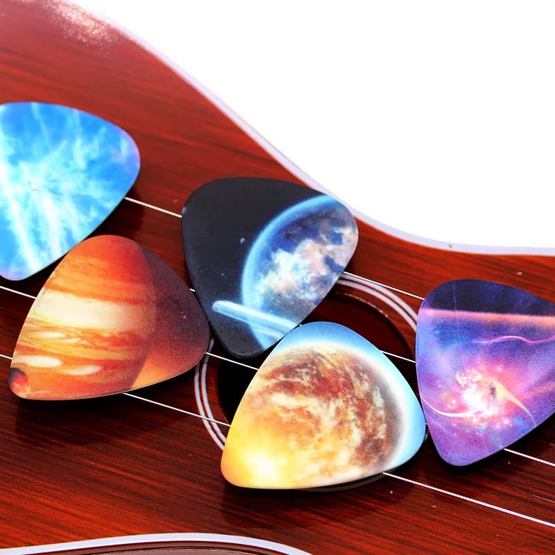 SOACH Fashion 10Pcs 0.46/0.71/1.0mm Thickness Guitar Picks Universe Guitar Accessories Guitar Pick for Ukulele Guitar Paddles