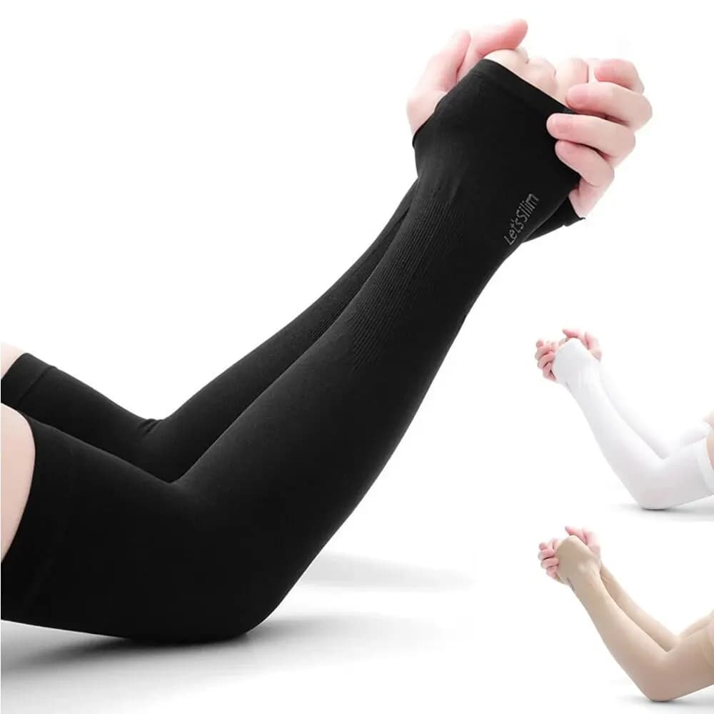 1 Pairs Arm Guard Sleeve with Thumb Hole Protective Sleeve Holders Sun UV Protection Long Arm Cover For Running Fishing Cycling