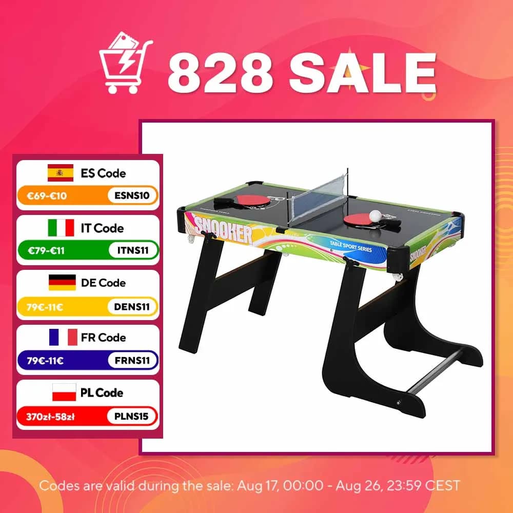 Homcom Multigame Table 4 in 1 Design Foosball Hockey Billiards Ping-Pong