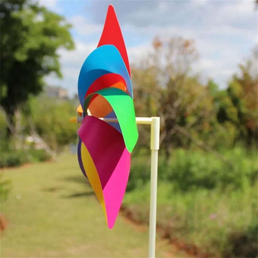 1 Pcs Colorful Pinwheel Windmill Wind Spinner Garden Yard Art Decoration Outdoor Toys Garden Yard Party Outdoor Windmill Wind