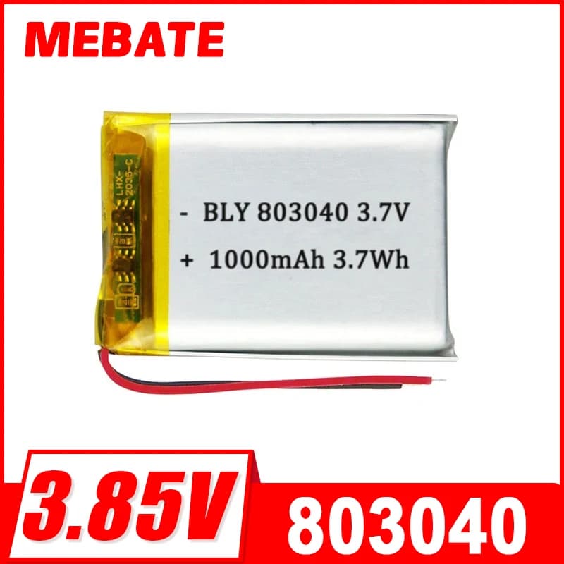 High Qulity 3.7V 1000mAh 803040 Rechargeable Polymer Batteries Li-Po For Toy Power Bank GPS Laptop Camping Lights Diy