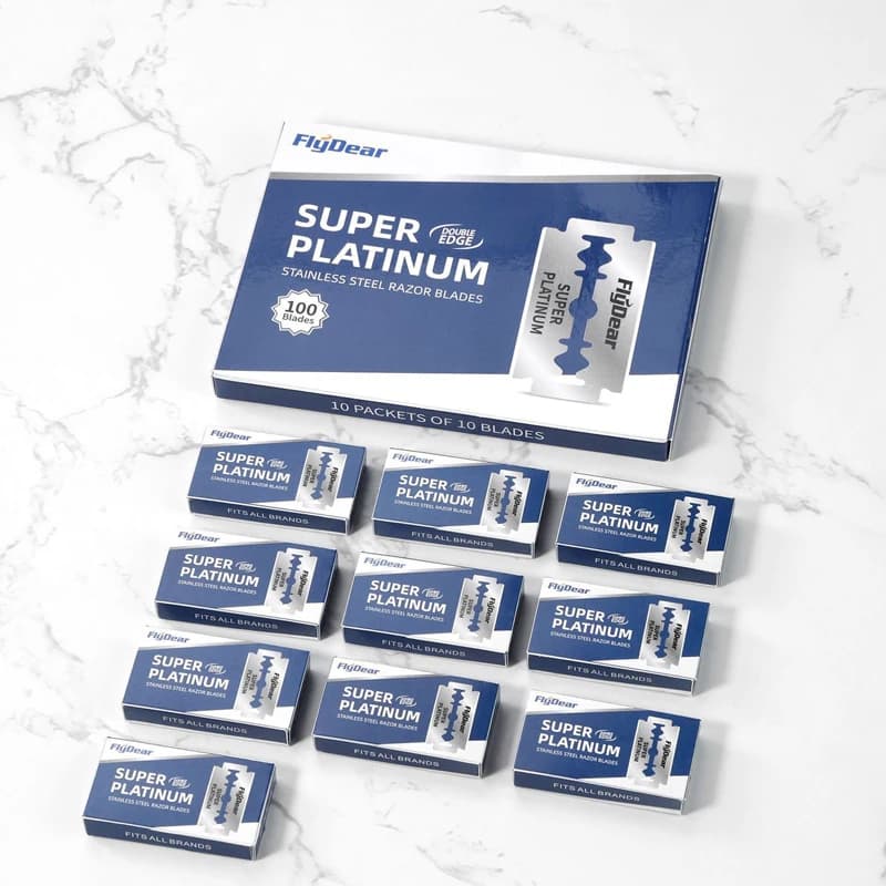 10/30/60pcs Professional Barber Double Edge With Classic Retro Stainless Steel Razor Blades For Men'S Shaving And Hair Removal