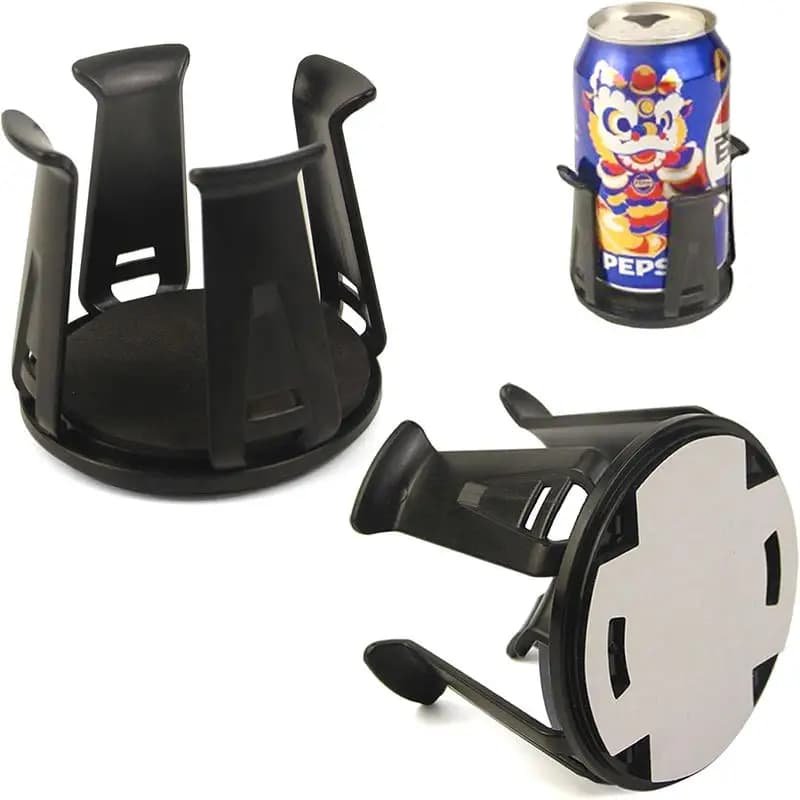 Black Universal Car Cup Holder, Expandable Drink Holder For Coffee, Soda, Milk Tea & Ice Cups, Vehicle Mounted Beverage Rack