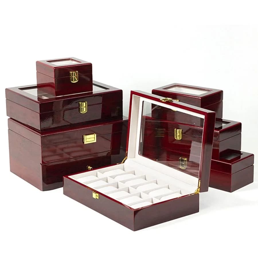 Wooden Watch Box Eco-Friendly Watch Storage Case with 1/2/3/5/6/10/12 Slots Travel Organizer for Men Watch Gift Box