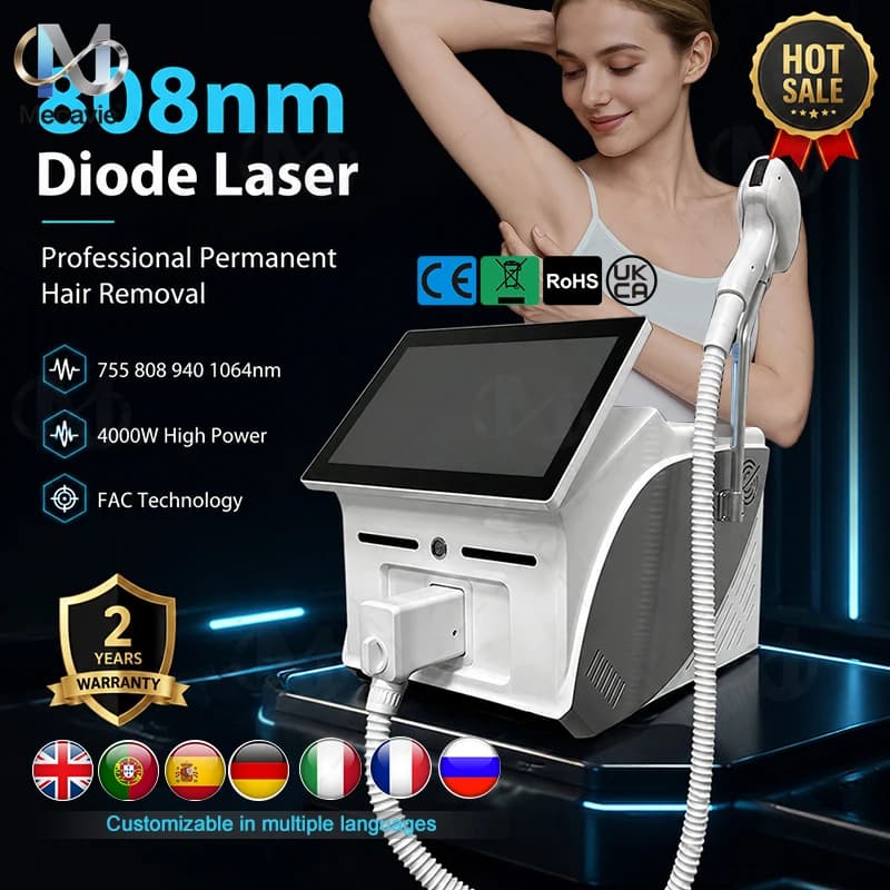 2026 Professional 5000w Soprano Diode Laser Hair Removal 4 Waves 755 940 1064 808nm CE Certificate Alexandrite Device Permanent