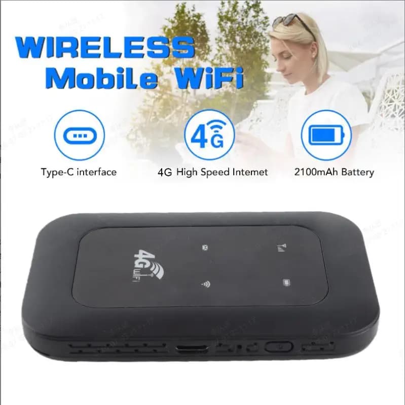 4G 5G WiFi Hotspot Supports 10 Connected Devices LTE Mobile Router for Travel 300Mbps High Speed SIM Card Slot Color LED Display
