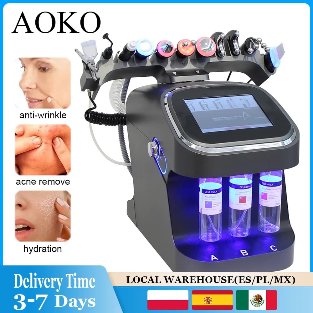 10 In 1 Hydrogen Oxygen Small Bubble Machine Facial Deep Cleansing Acne Pore Blackhead Removal Skin Tighten Hydro Dermabrasion