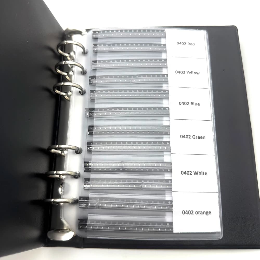 0402 0603 0805 1206 SMD LED Diode Sample Book Red/Green/Blue/White/Yellow/Orange