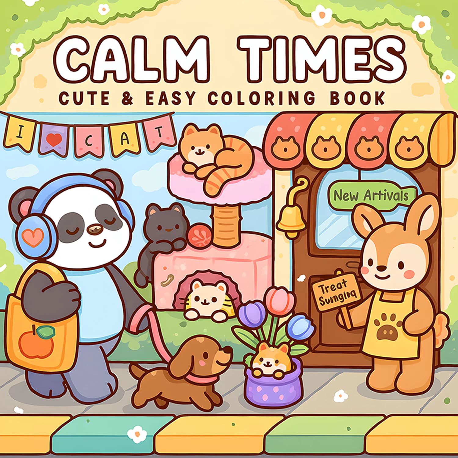 CALM TIMES Bold-easy Patterns Coloring Book for Adults Cute Drawing Book Perfect Gift for Party and Birthday