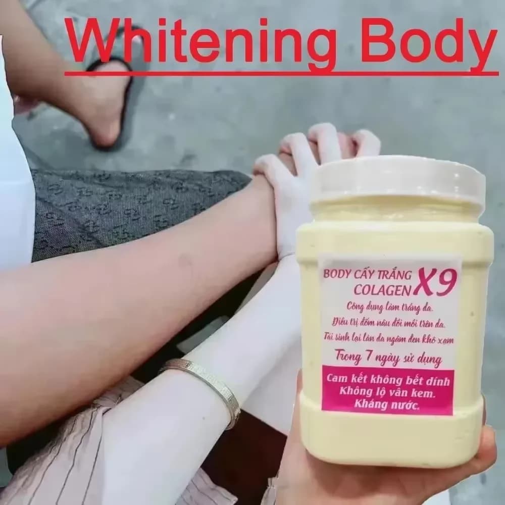 900g Hộp  Kem Body Cấy Trắng Collagen X9 Trắng Bật Tone ,Ko Lộ Vân, Ko Bết Rít , Dụng Cụ Chăm Sóc Cơ Thể Ko Thể Thi